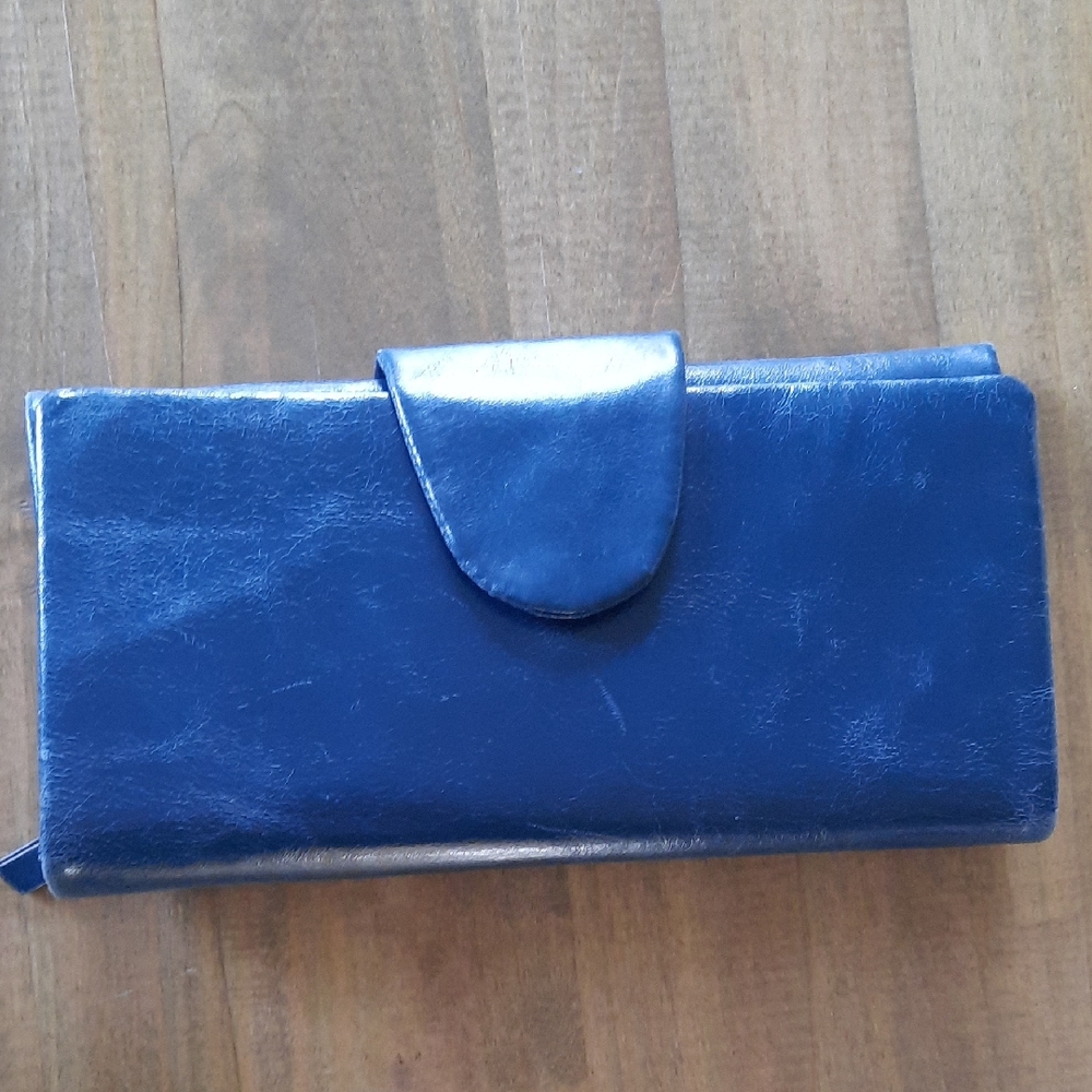 Genuine Leather Clutch Wallet By Silver Rose (Dark Navy)